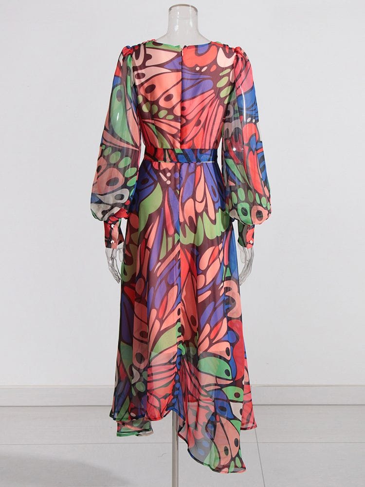 BOHEMIAN THE LABEL  Adele V Neck Long Sleeve Dress