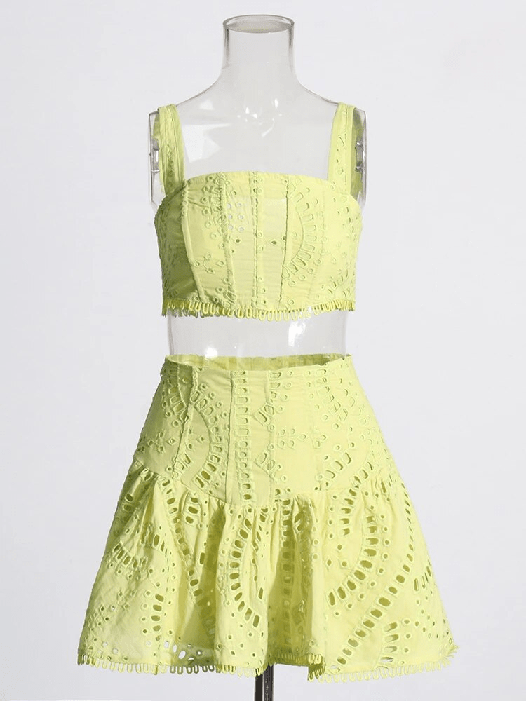 Cora Strapless Print Mini Dress - Green Print