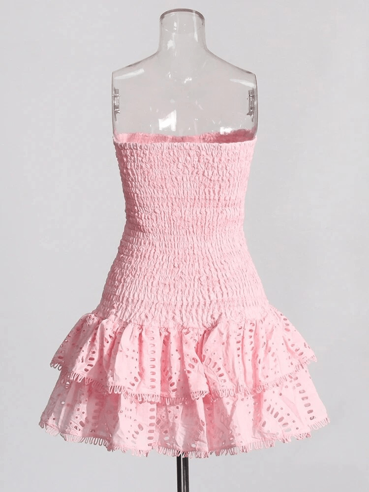 BOHEMIAN THE LABEL Cora Strapless Print Mini Dress - Pink