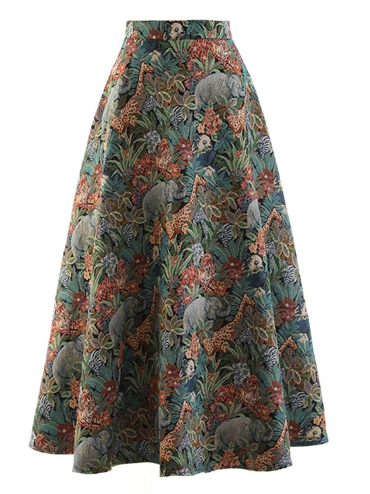 BOHEMIAN THE LABEL  EMERALD GREEN / S Brooke Vintage Midi Skirt