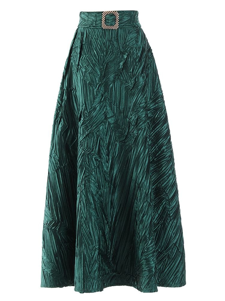 BOHEMIAN THE LABEL  EMERALD GREEN / S Zoey Vintage Midi Skirt