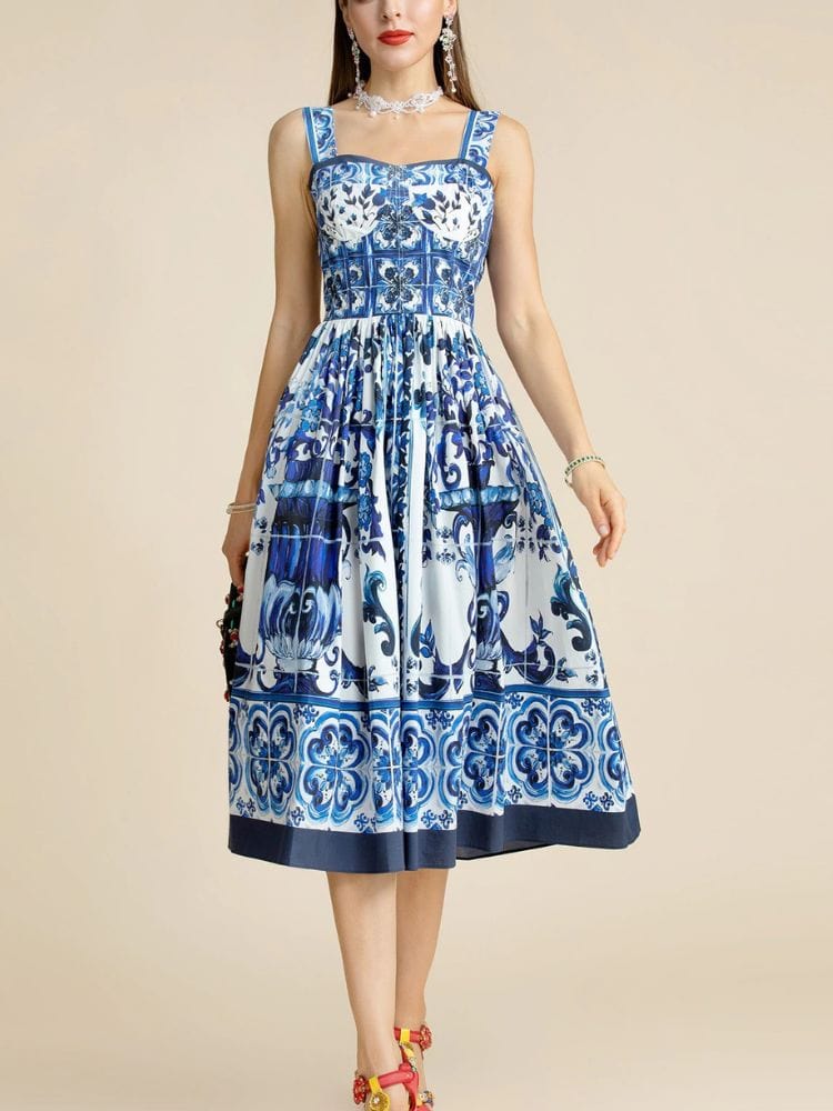 BOHEMIAN THE LABEL Kim Corset Print Dress