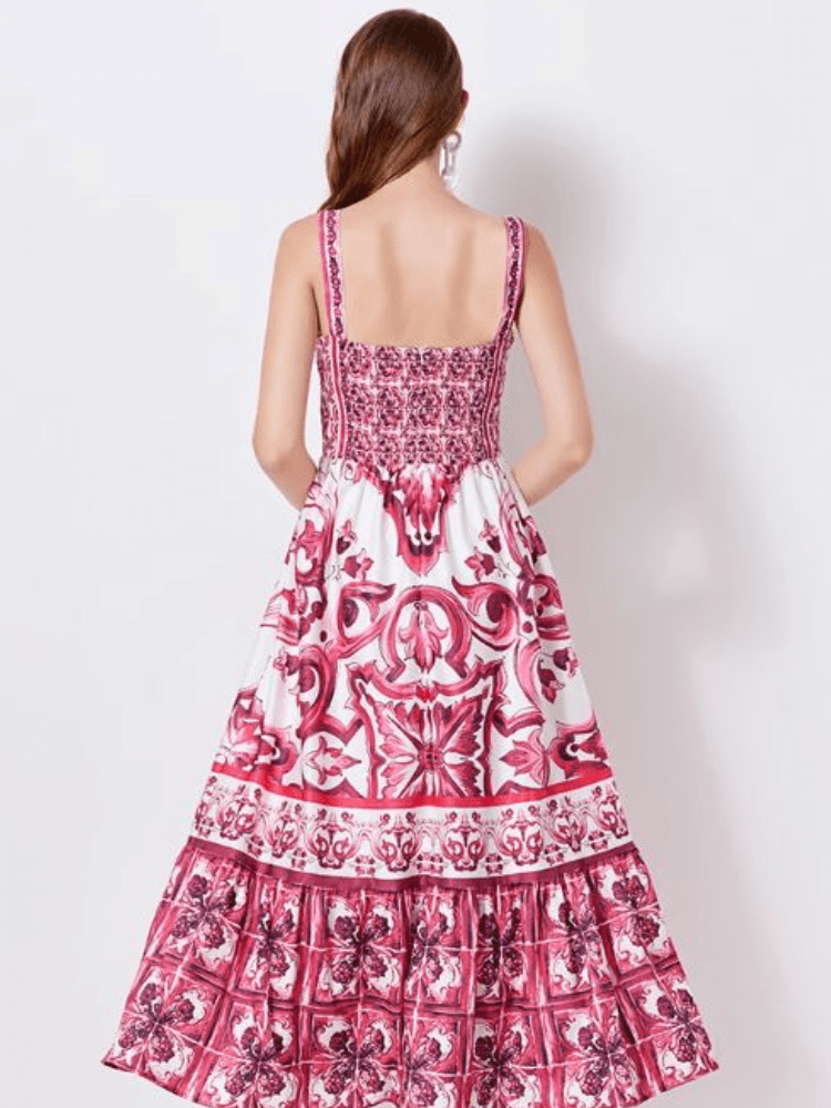 BOHEMIAN THE LABEL  Kim Corset Print Maxi Gown Dress