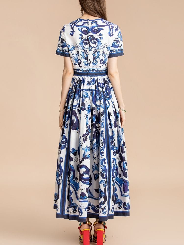 BOHEMIAN THE LABEL  Kim Short Sleeve Print Midi Dress