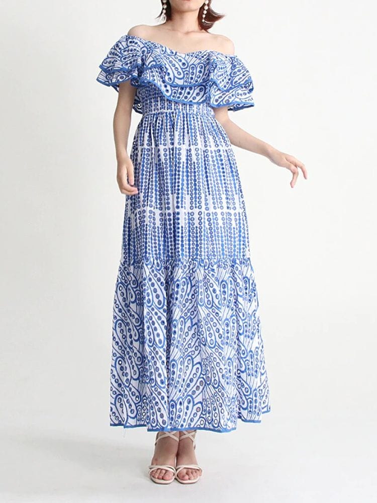 BOHEMIAN THE LABEL Nicole Print Midi Dress