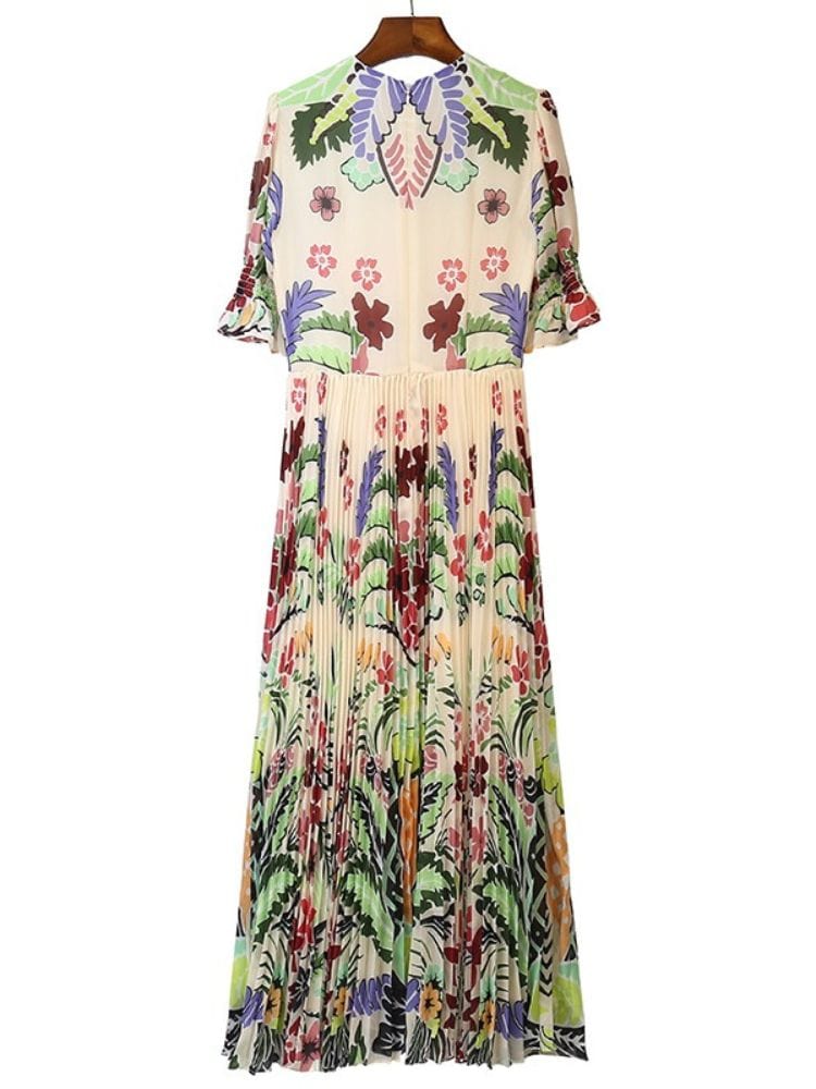 BOHEMIAN THE LABEL  Bay Short Sleeve Floral Midi Dress