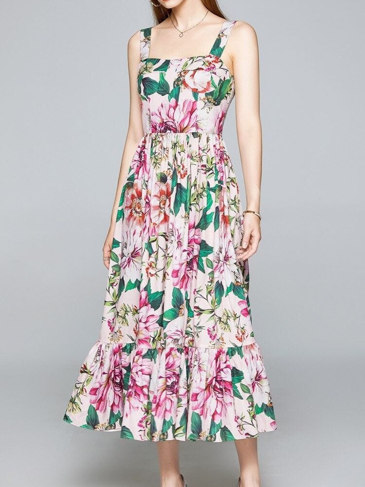 BOHEMIAN THE LABEL  Dani Corset Floral Midi Dress