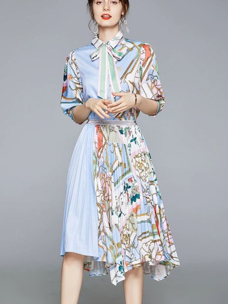 BOHEMIAN THE LABEL  Dee Bow Tie Short Sleeve Dress Set