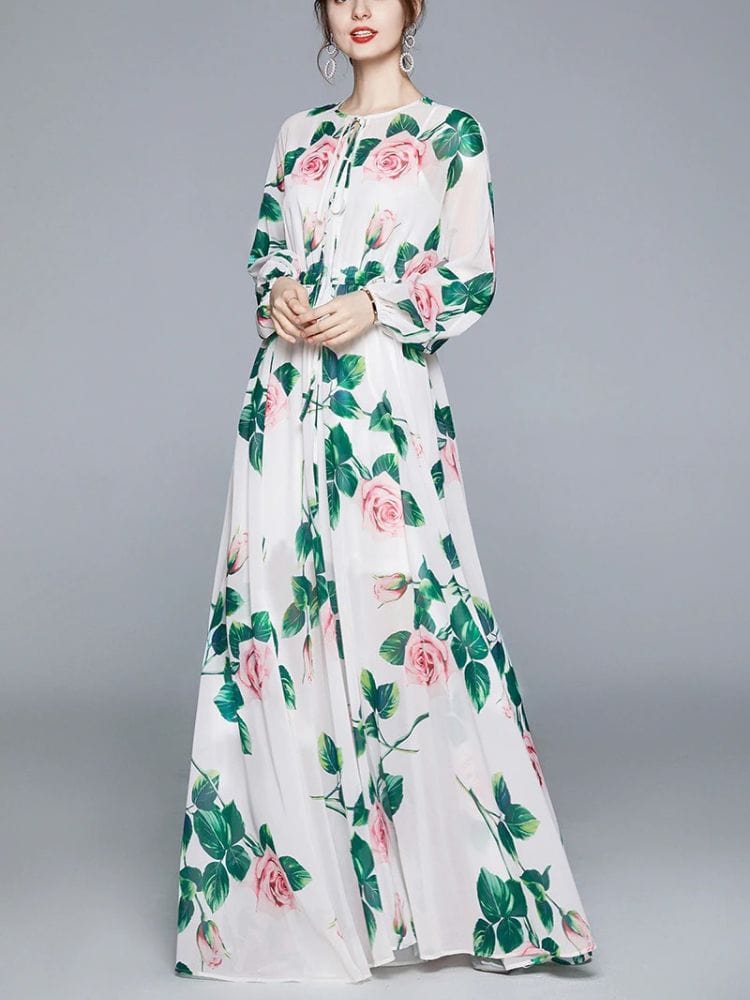 BOHEMIAN THE LABEL  Grace Long Sleeve Floral Gown Dress