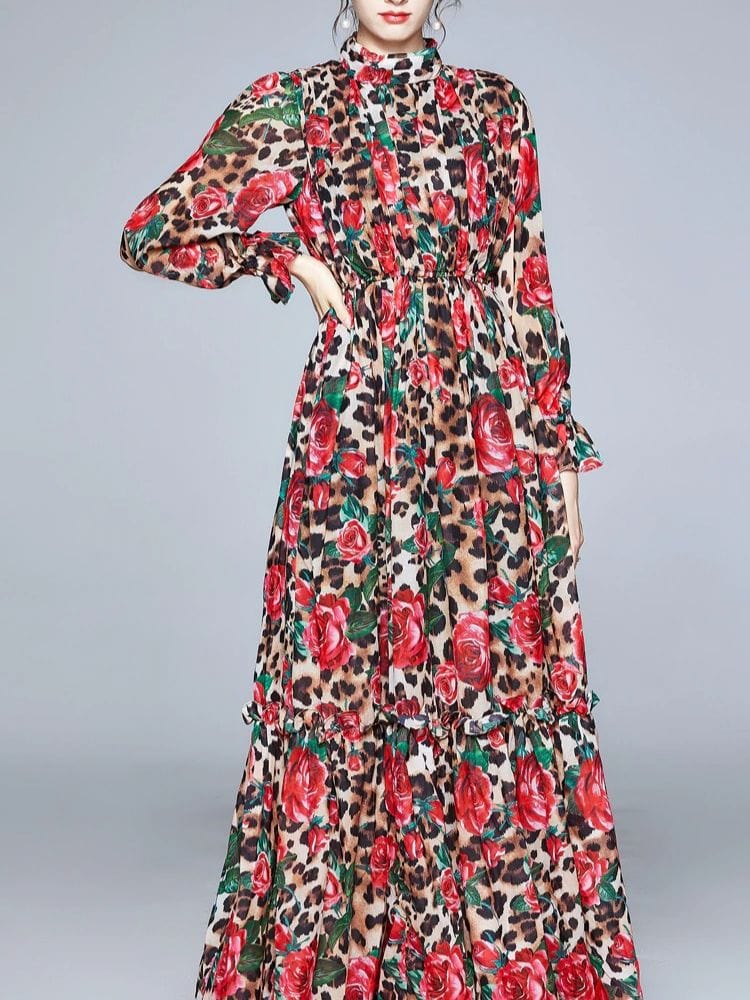 BOHEMIAN THE LABEL  Molly Long Sleeve Floral Gown Dress