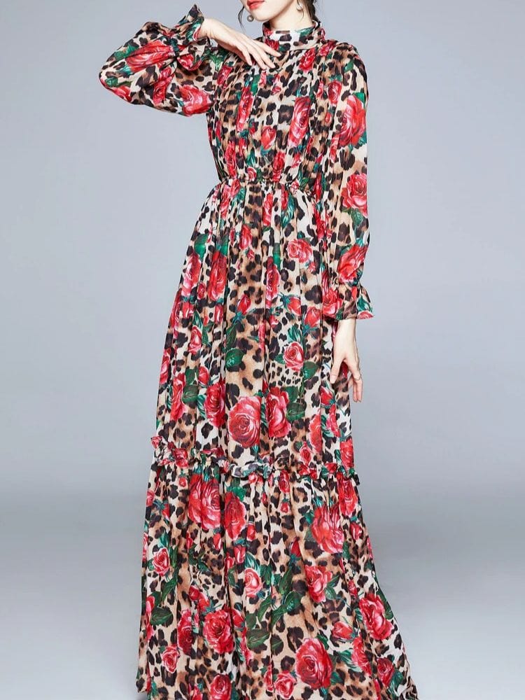 BOHEMIAN THE LABEL  Molly Long Sleeve Floral Gown Dress