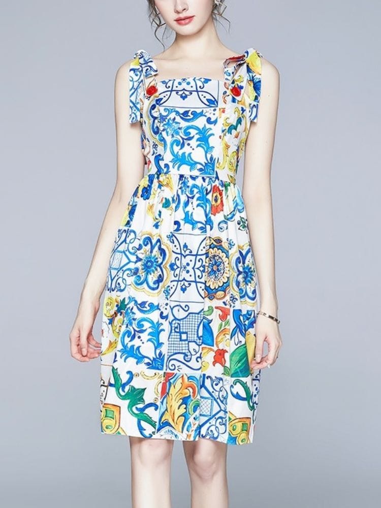 BOHEMIAN THE LABEL  Penny Corset Print Dress