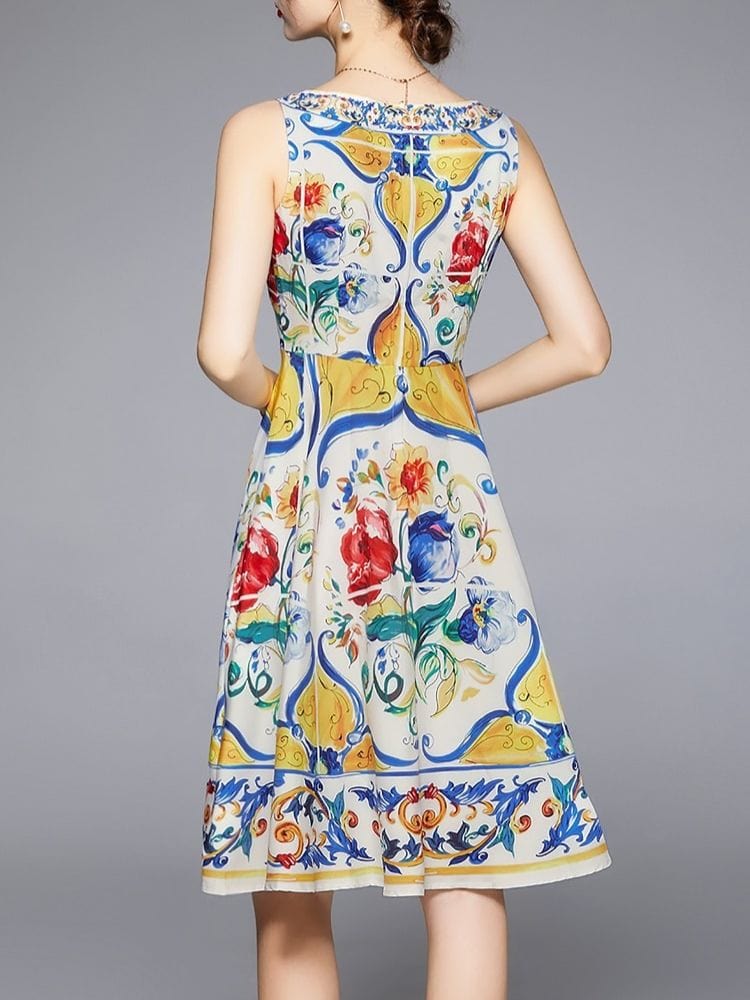 BOHEMIAN THE LABEL  Penny Sleeveless Print Dress