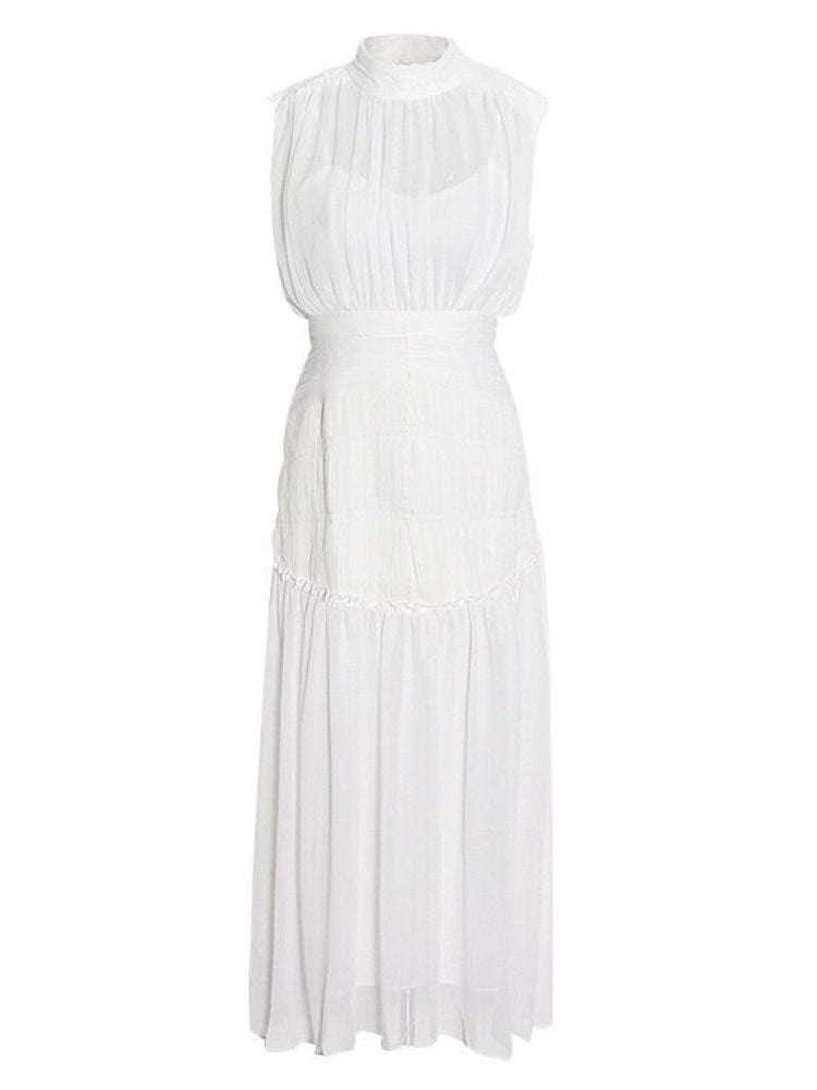 BOHEMIAN THE LABEL  WHITE PRINT / S Nicola Sleeveless Midi Dress